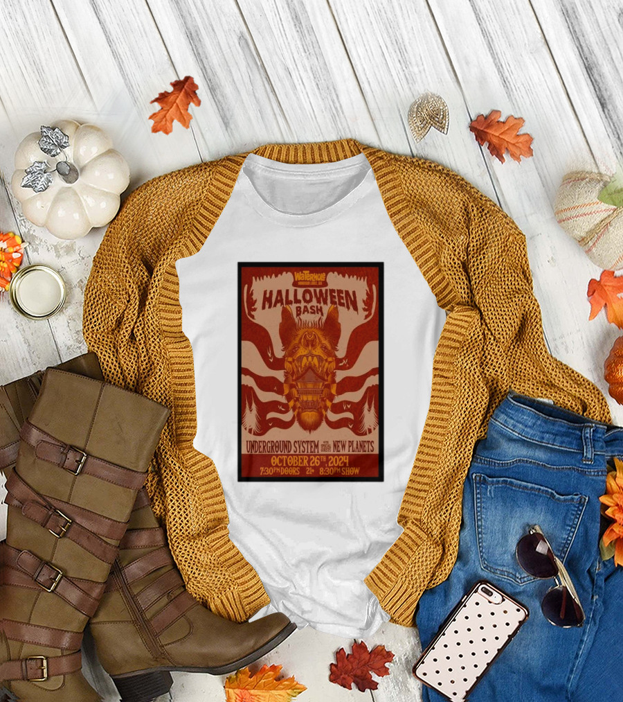 Halloween Bash Underground System New Planets October 26 2024 Saranac Lake New York 21 Plus T-Shirt