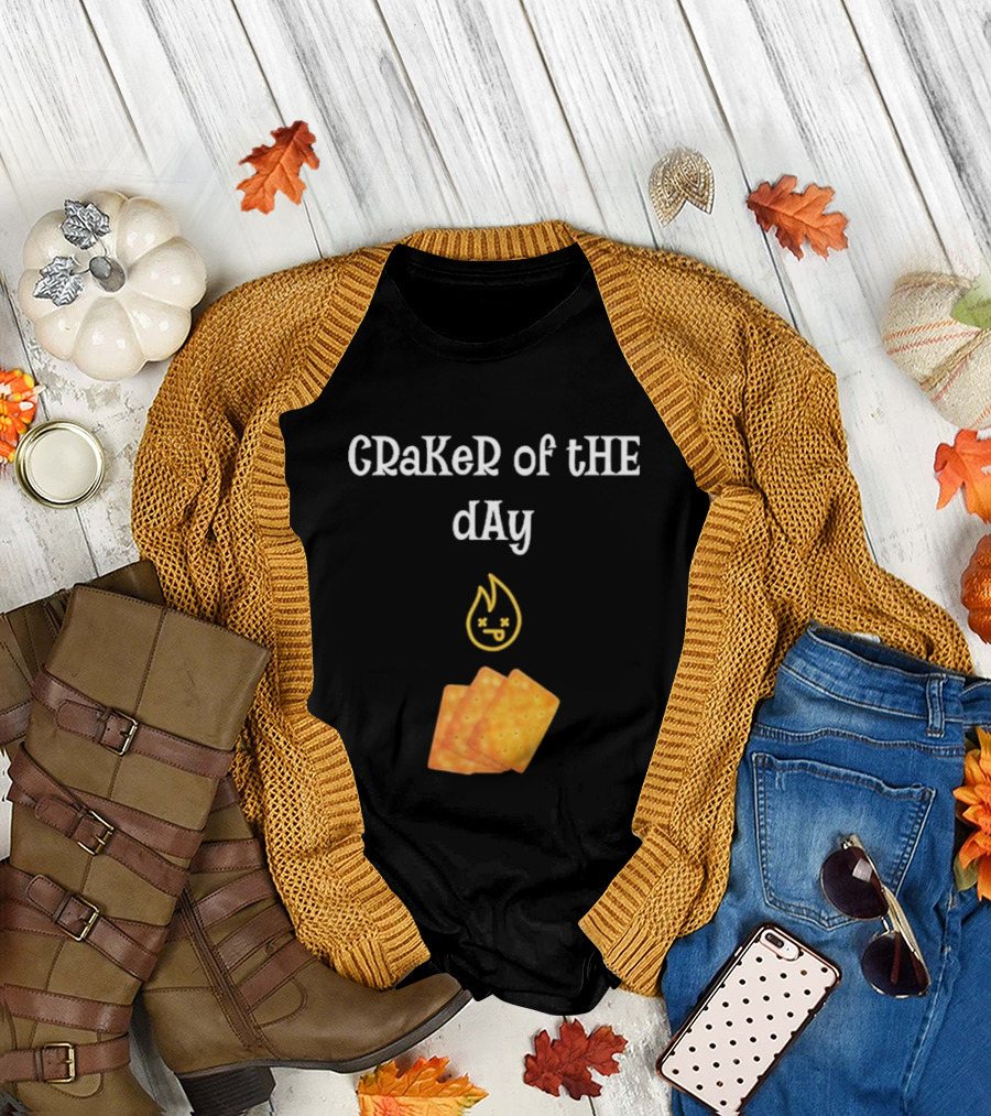 Cracker of the Day Funny Fire Emoji Icon with Crackers T-Shirt