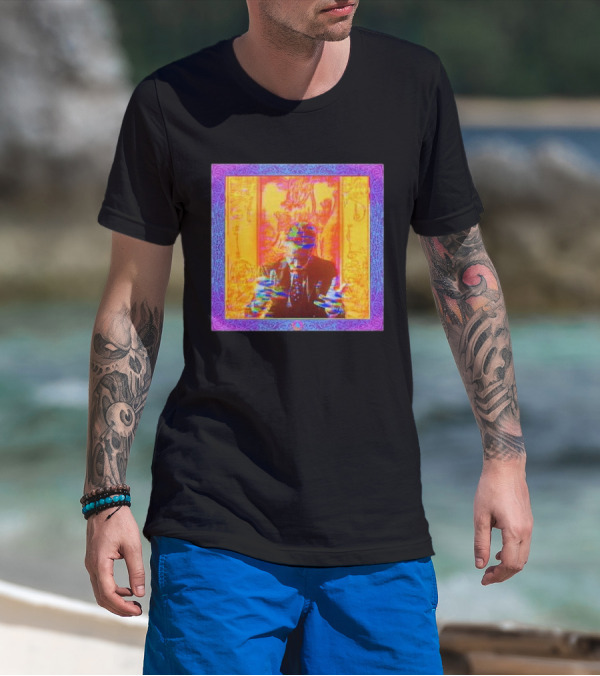 Dragons Ft Jordan Peterson Psychedelic Portrait With Ornate Border T-Shirt