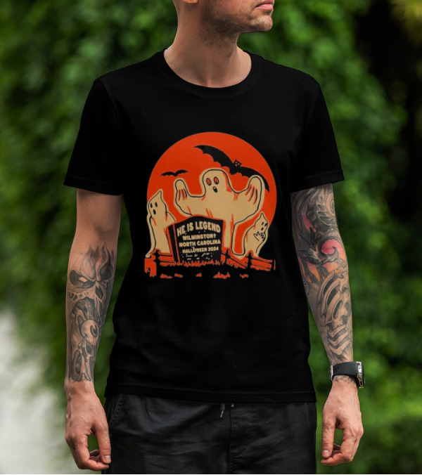 He Is Legend Wilmington North Carolina Halloween 2024 Scary Ghost T-Shirt