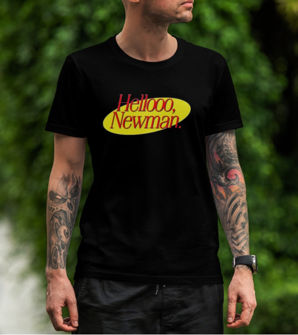Hello Newman Seinfeld Catchphrase Yellow Oval T-Shirt