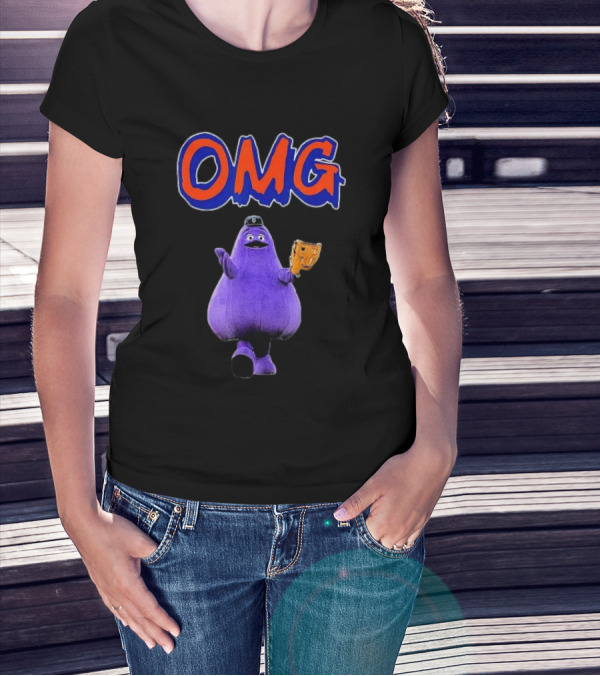 OMG New York Grimace Baseball Glove T-Shirt