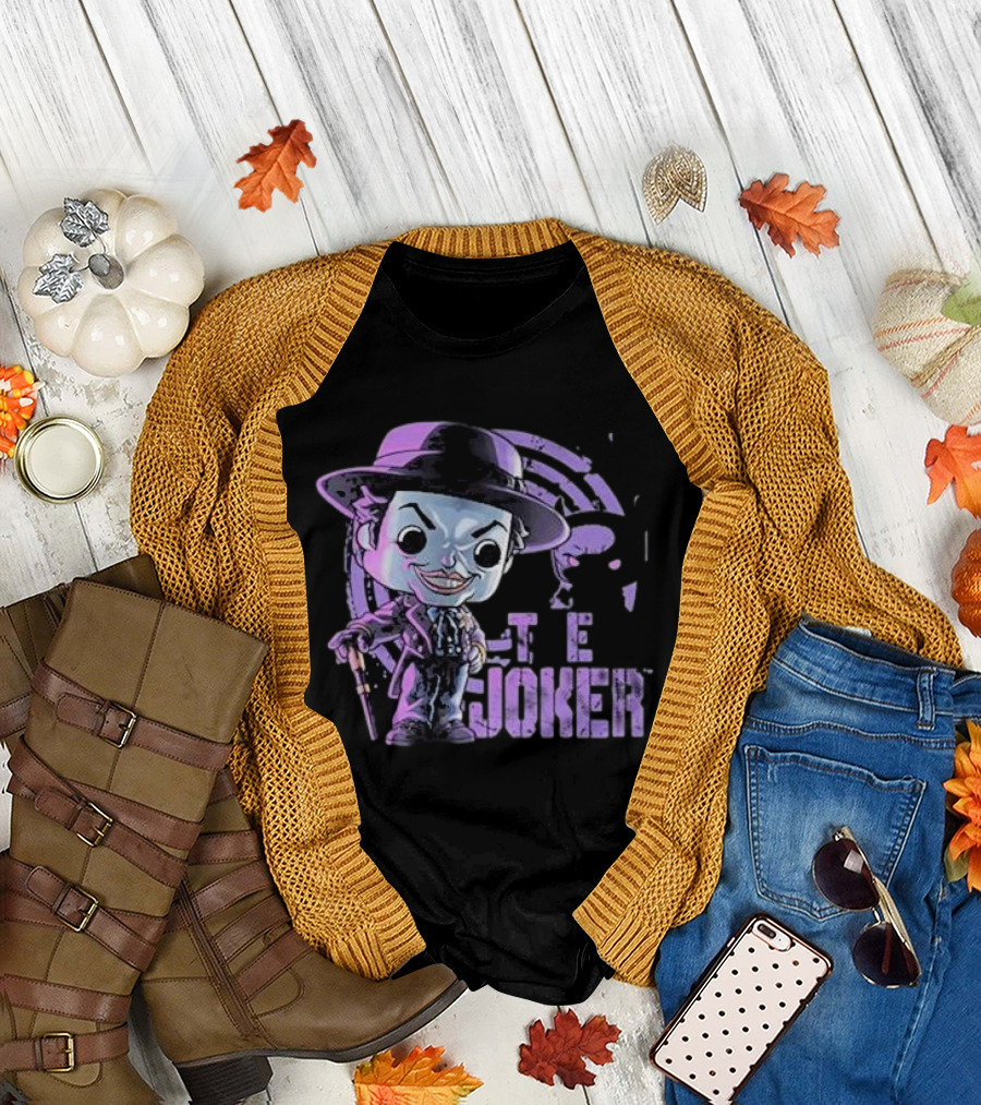 The Joker Pop 2024 Vintage Cartoon Character with Hat and Purple T-Shirt