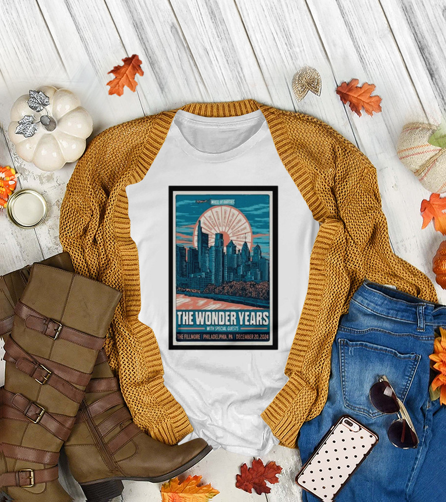 The Wonder Years December 20 2024 With Special Guests Wheel of Rarities Tour The Fillmore Philadelphia PA T-Shirt