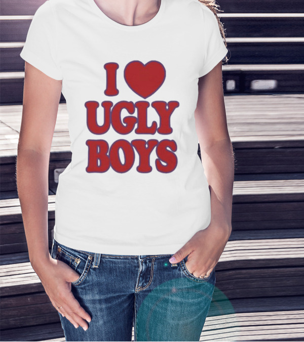 Omar Apollo I Love Ugly Boys Red Text Heart T-Shirt