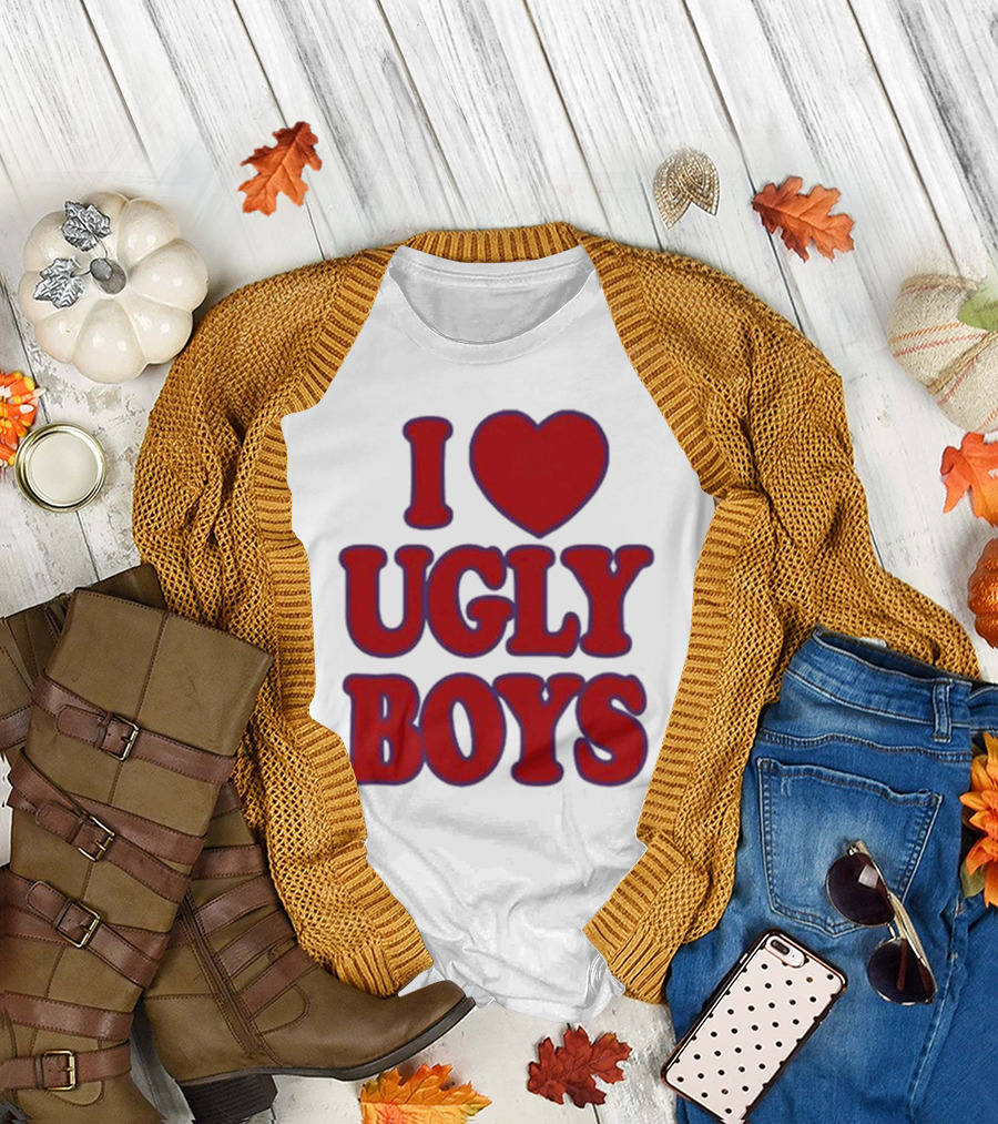 Omar Apollo I Love Ugly Boys Red Text Heart T-Shirt