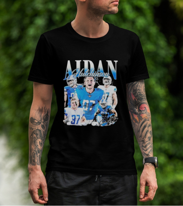 Aidan Hutchinson Detroit Lions 97 Football Star T-Shirt