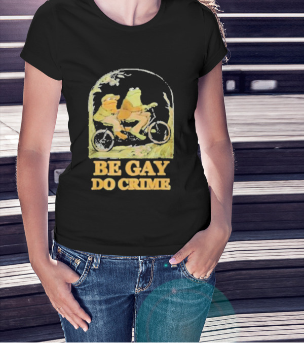 Frogs Be Gay Do Crime Bicycle Adventure T-Shirt