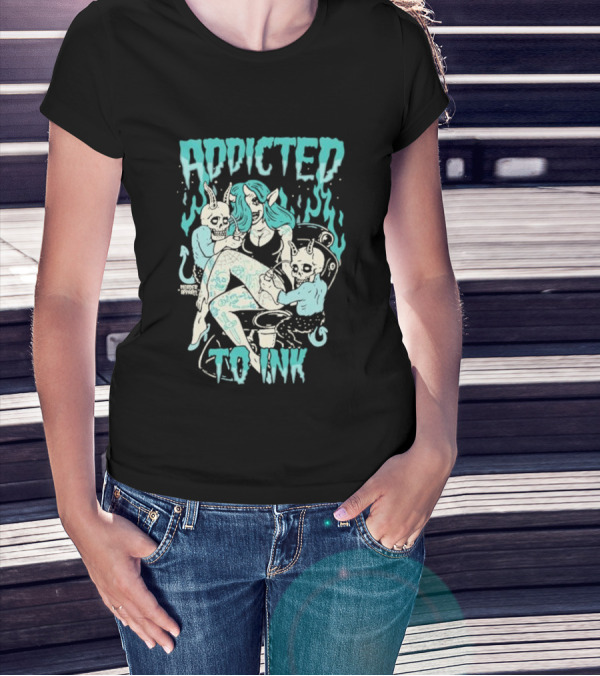 Addicted To Ink Murder Apparel Demon Tattoo Fantasy T-Shirt