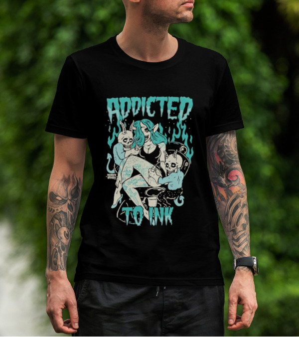 Addicted To Ink Murder Apparel Demon Tattoo Fantasy T-Shirt