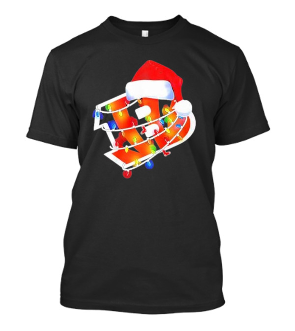 Cincinnati Bengals Christmas Lights Santa Hat T-Shirt