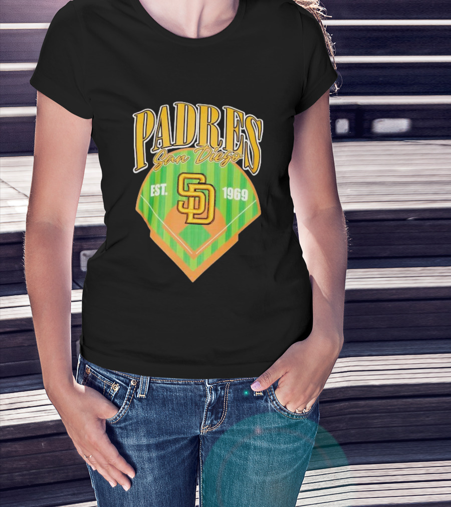 Padres San Diego Est 1969 Home Plate SD T-Shirt