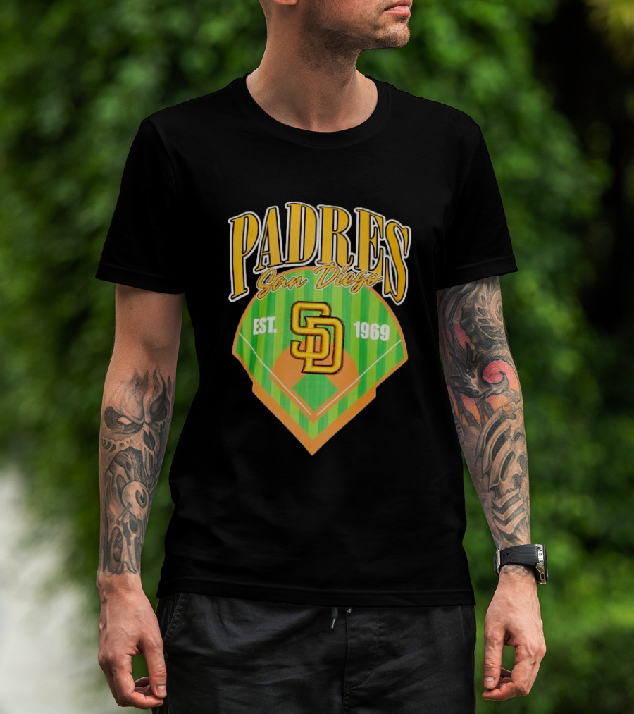Padres San Diego Est 1969 Home Plate SD T-Shirt