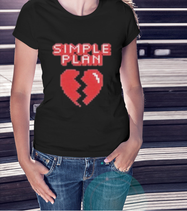 Simple Plan Heart Divided In Two T-Shirt