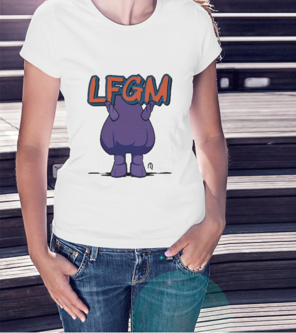 LFGM Monster Grimace New York Mets Sign T-Shirt