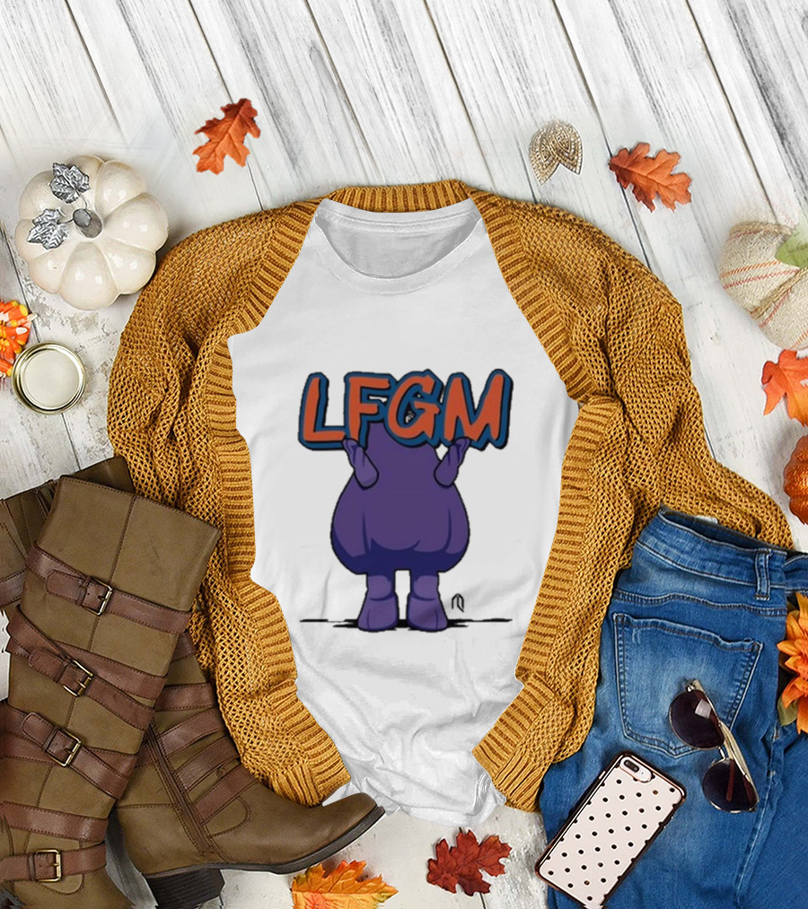 LFGM Monster Grimace New York Mets Sign T-Shirt