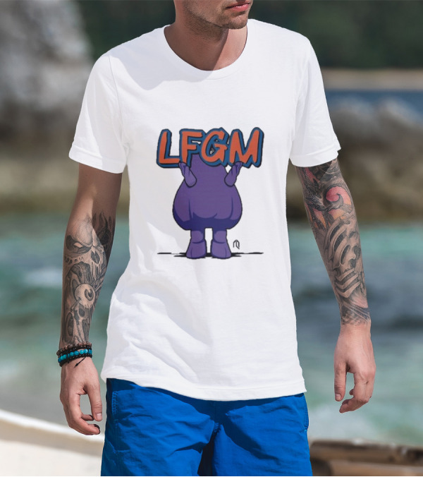 LFGM Monster Grimace New York Mets Sign T-Shirt
