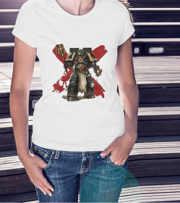 Blood Angels Joytoy Warhammer Space Marine With Red Wings Background T-Shirt
