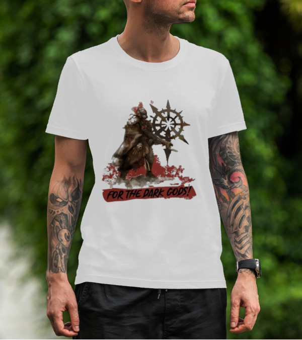 For The Dark Gods Chaos Cultist Symbol Warhammer 40K Fan T-Shirt
