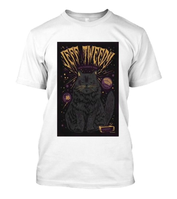 Jeff Tweedy With Elizabeth Moen Cat Listens To Music Southern Theatre Columbus Oh Oct 16 2024 Black Cat T-Shirt