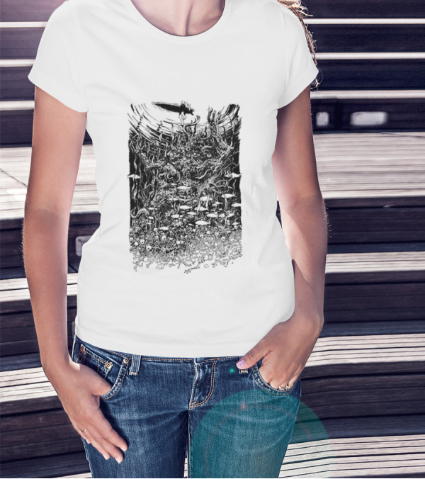 Under The Surface Yue Feng Subterranean World With Mushrooms And Roots T-Shirt