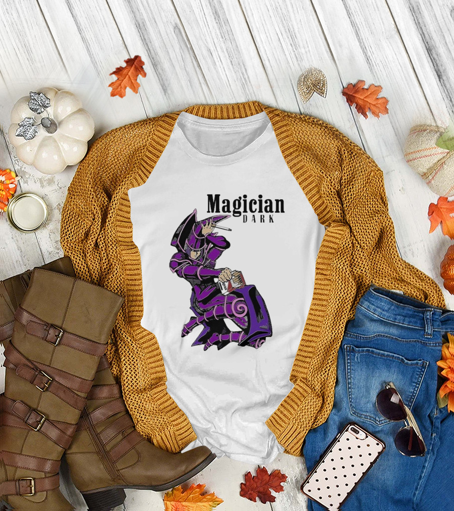 Magician Dark Smoking Mage Card Pose T-Shirt