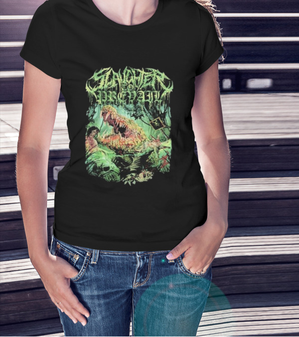 Slaughter To Prevail Alligator Graphic With Brutal Nature Scene T-Shirt