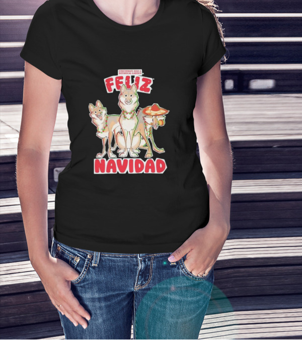 Feliz Navidad Wolves Cincinnati Zoo Botanical Garden T-Shirt