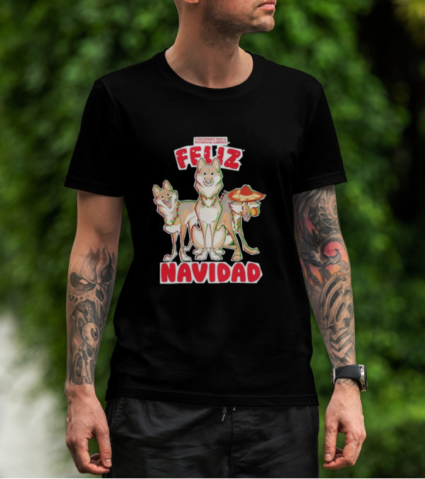 Feliz Navidad Wolves Cincinnati Zoo Botanical Garden T-Shirt