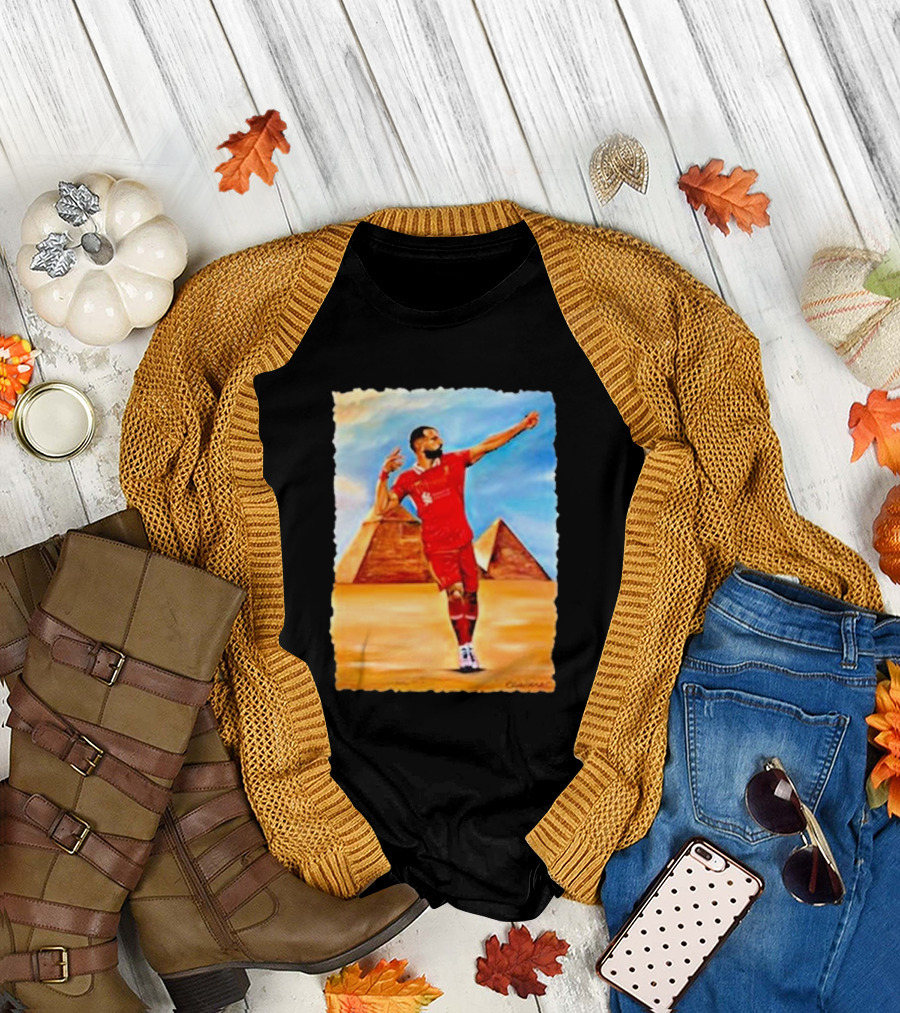 Mo Salah Egyptian King Pyramid Celebration Liverpool Football T-Shirt