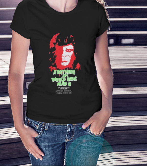 A Bathing Ape World Gone Mad City Of The Walking Biohazards Survival Rate Is Unknown Ape Small Never Kill Ape T-Shirt