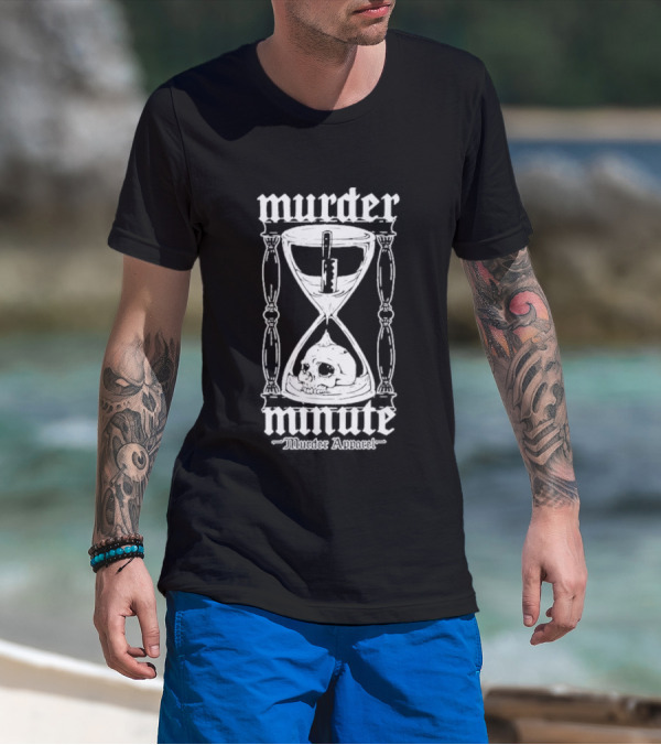 Murder Minute Hourglass Skull Murder T-Shirt