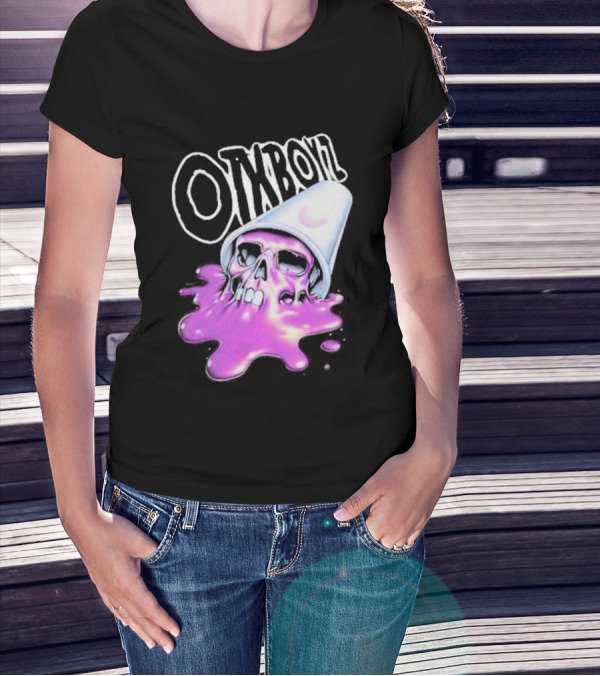 OTXBOYZ Purple Skull Overflowing With Oil Spill Aesthetic T-Shirt