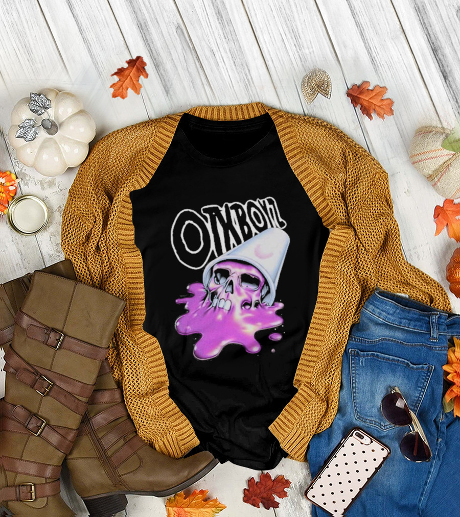 OTXBOYZ Purple Skull Overflowing with Oil Spill Aesthetic T-Shirt