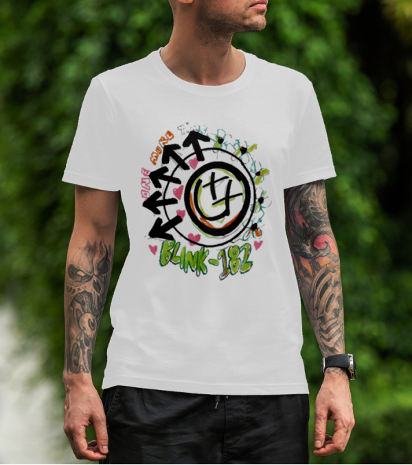 Blink-182 One More Time Graffiti Arrows And Hearts T-Shirt