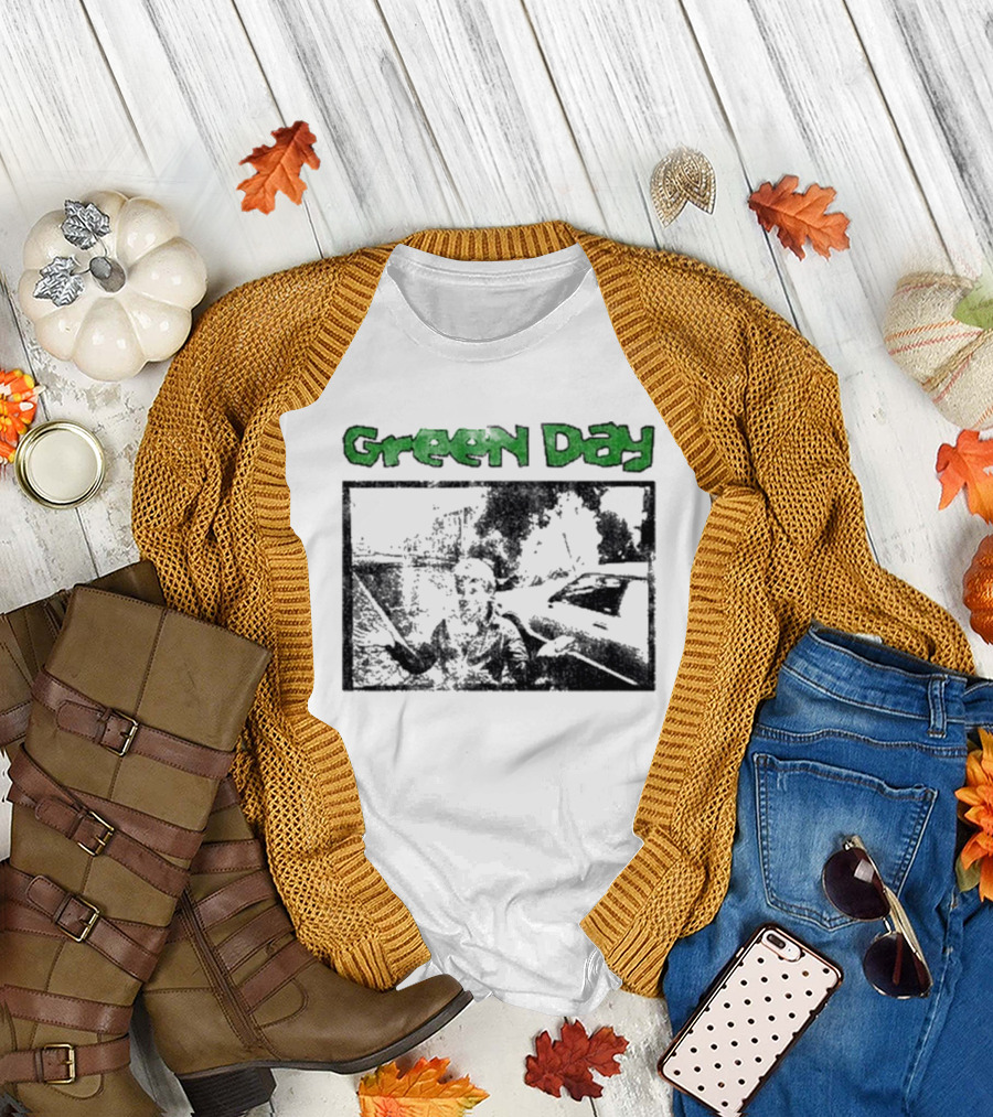 Green Day Vintage Style Graphic with Throwback T-Shirt