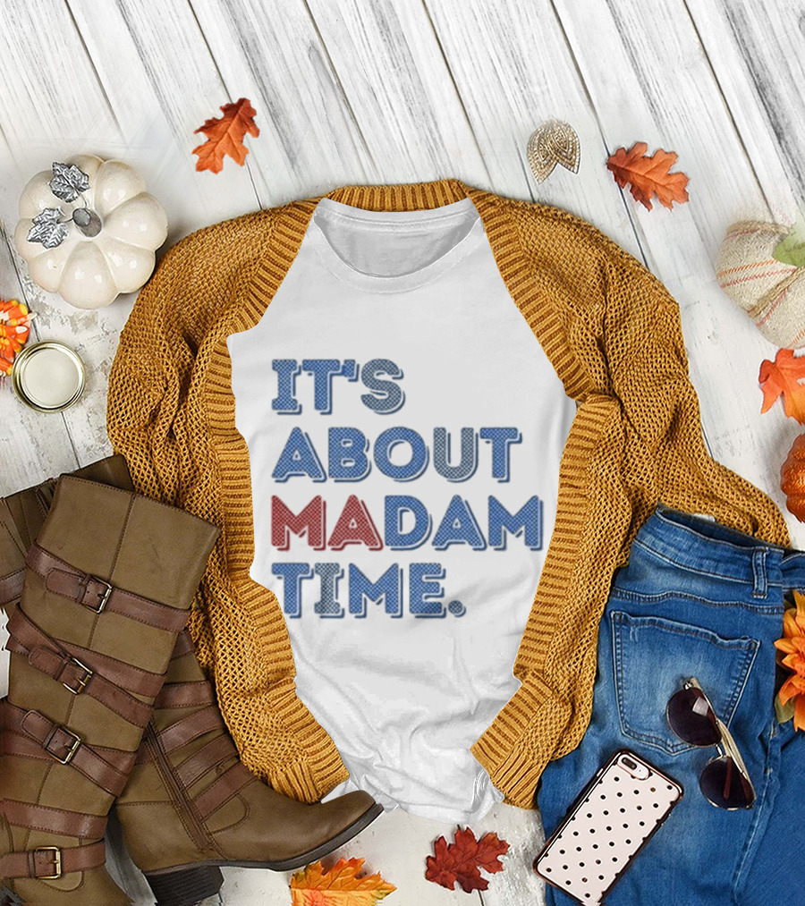 Lizzo It’s About Madam Time Retro Style Blue and Red Text T-Shirt