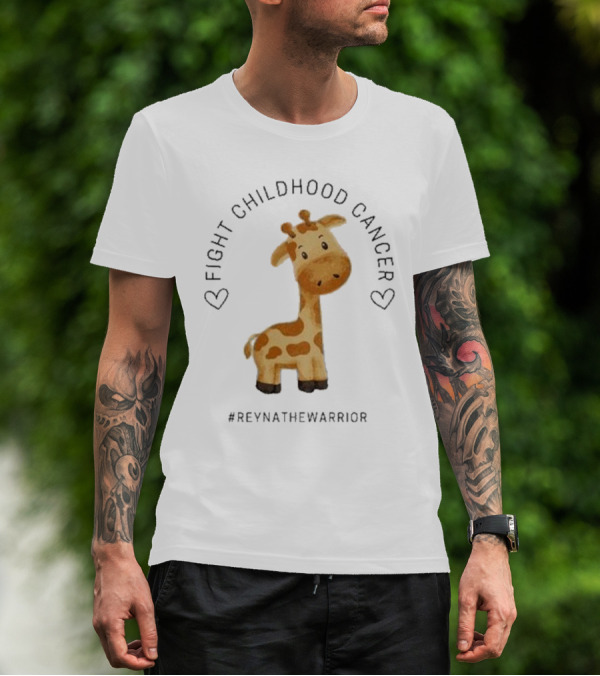 Fight Childhood Cancer Reyna The Warrior Giraffe Hearts T-Shirt