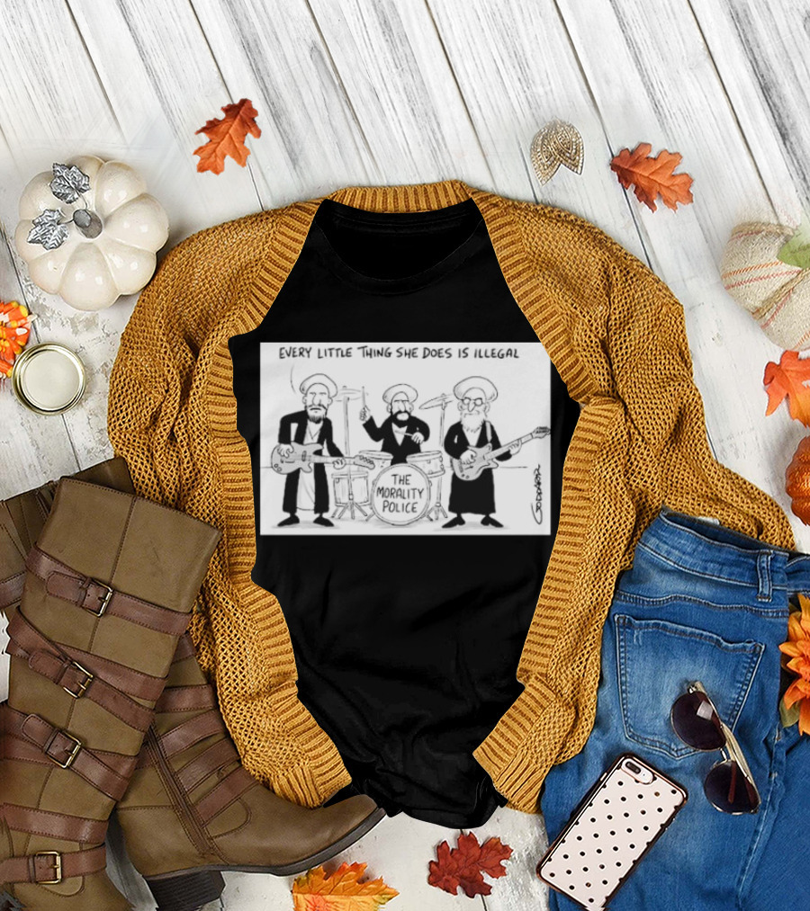 Every Little Thing She Does Is Illegal The Morality Police Band Cartoon T-Shirt