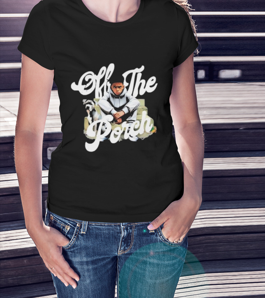 Off The Porch Hoodie Dog Boy Sitting T-Shirt