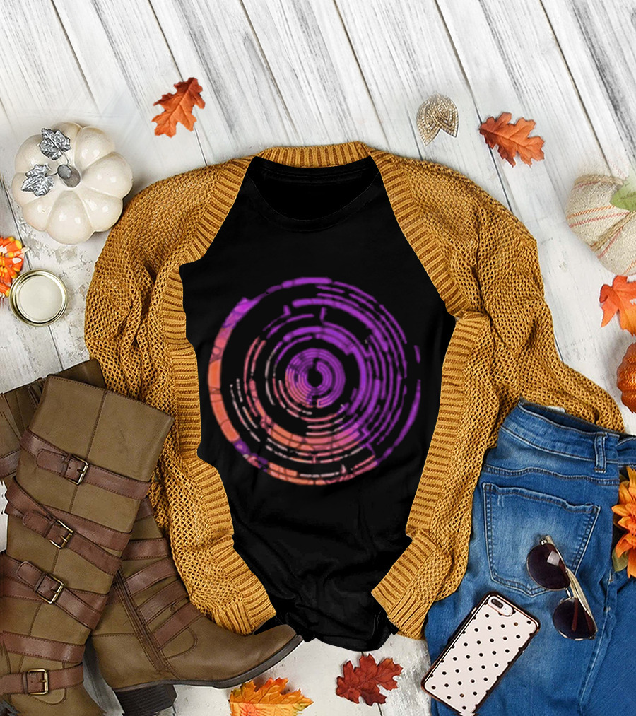 Pendulum Halloween 2024 Purple and Orange Geometric Circle T-Shirt