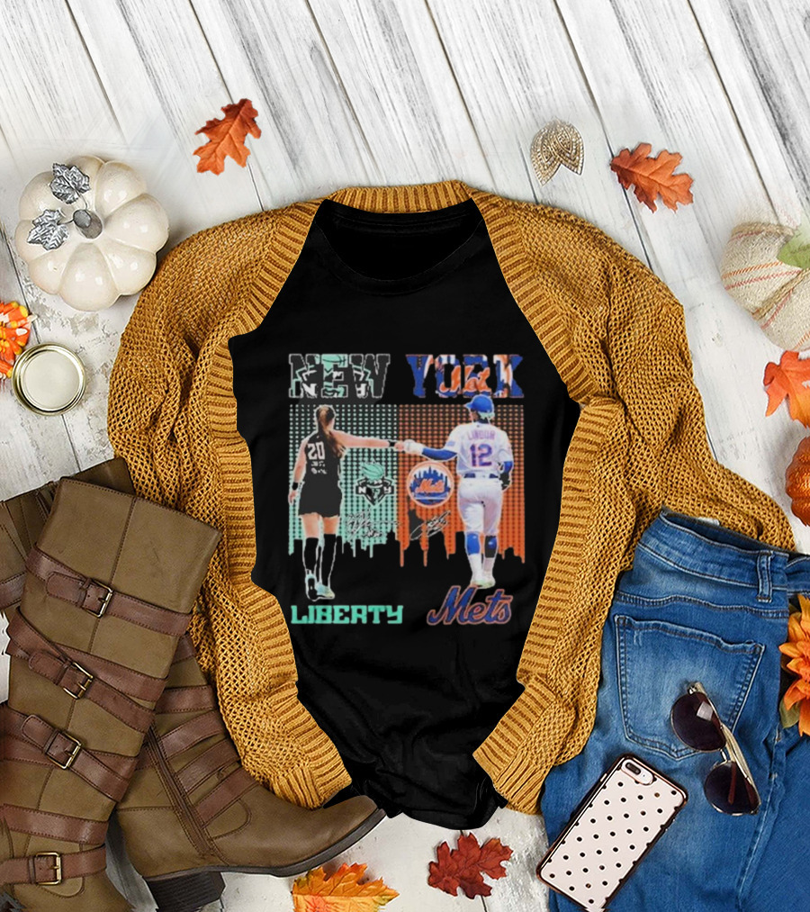 New York Liberty Sabrina Ionescu Francisco Lindor Mets T-Shirt