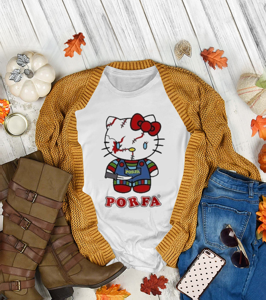 Por Favor Porfa Zombie Hello Kitty Halloween T-Shirt