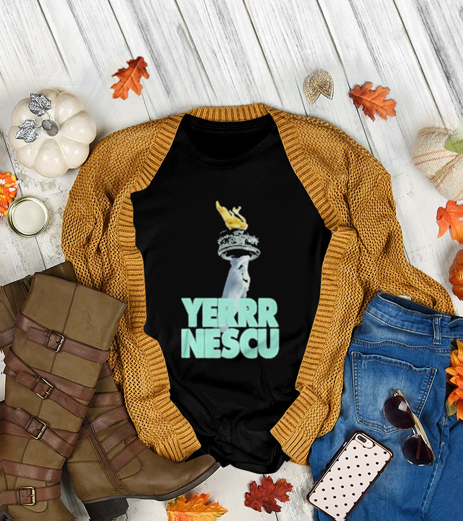 Sabrina Rocking The YERRR NESCU Statue of Liberty Torch Flame T-Shirt
