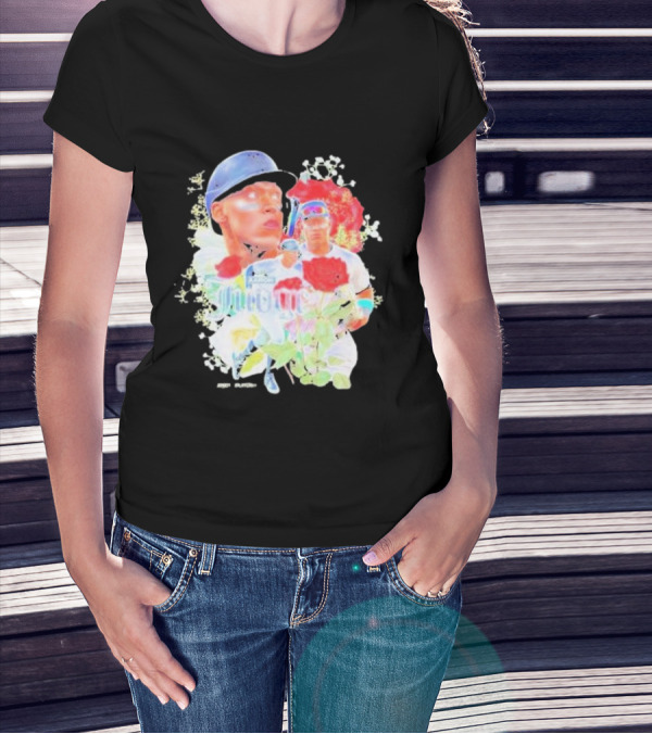 Aaron Judge Smell The Roses New York Yankees Baseball Player Floral T-Shirt