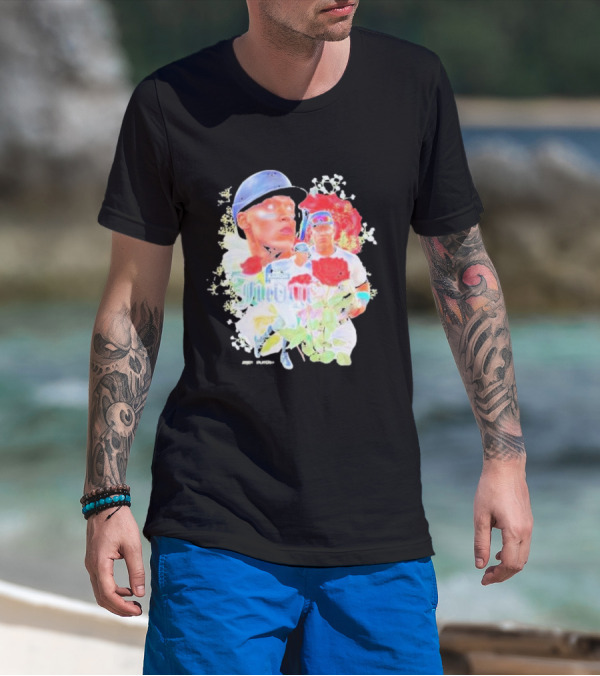 Aaron Judge Smell The Roses New York Yankees Baseball Player Floral T-Shirt