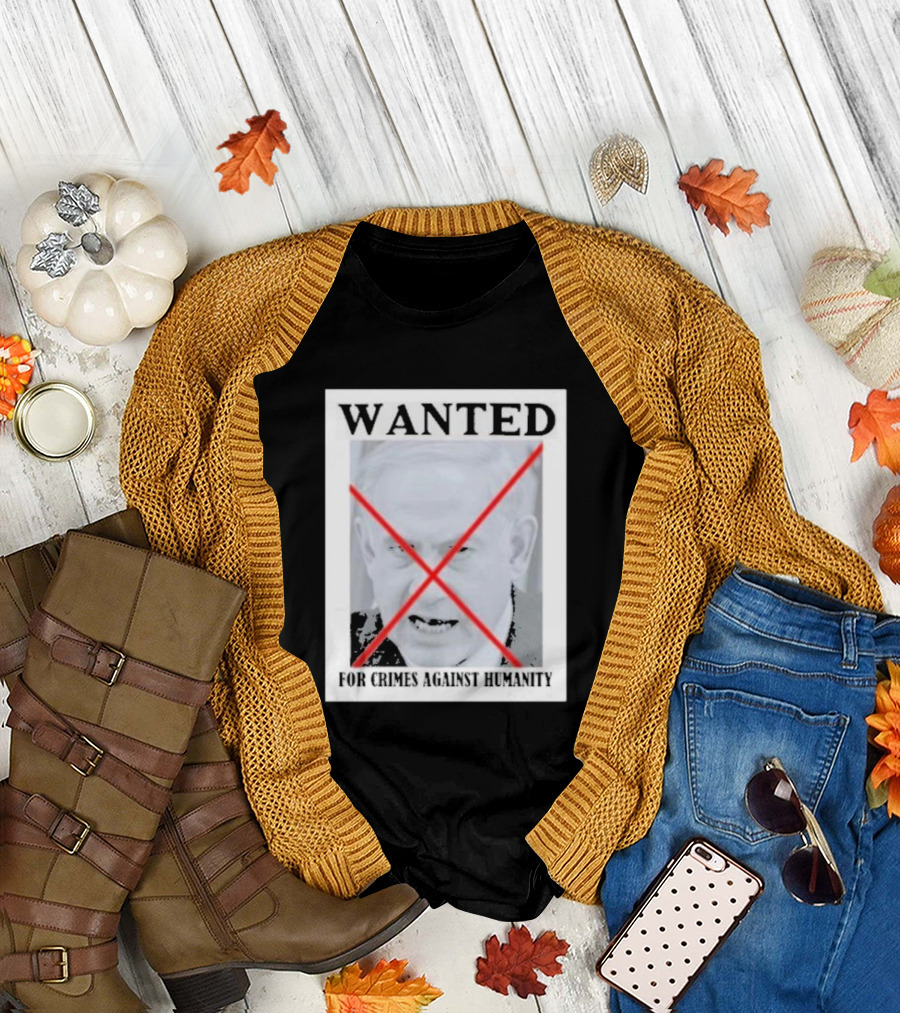 Wanted For Crimes Against Humanity Washington Babylon Poster Style Red Crossed T-Shirt