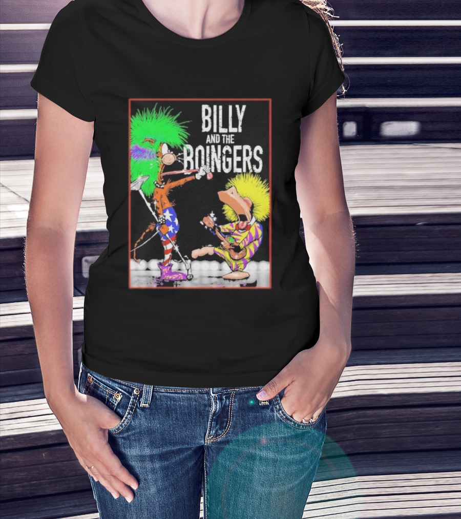 Billy And The Boingers Celebrate Big Hair Era With Great Music Star Stripes And Colors T-Shirt