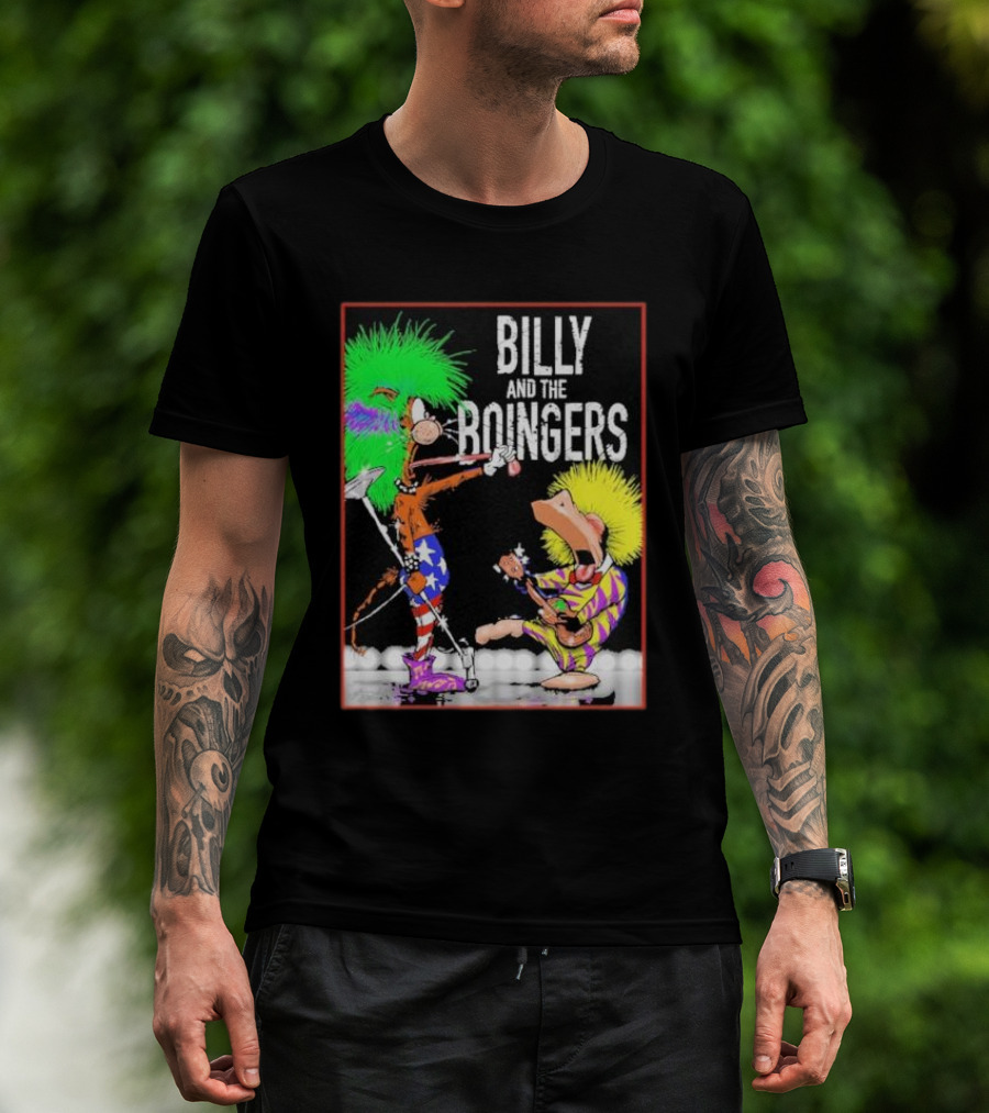 Billy And The Boingers Celebrate Big Hair Era With Great Music Star Stripes And Colors T-Shirt