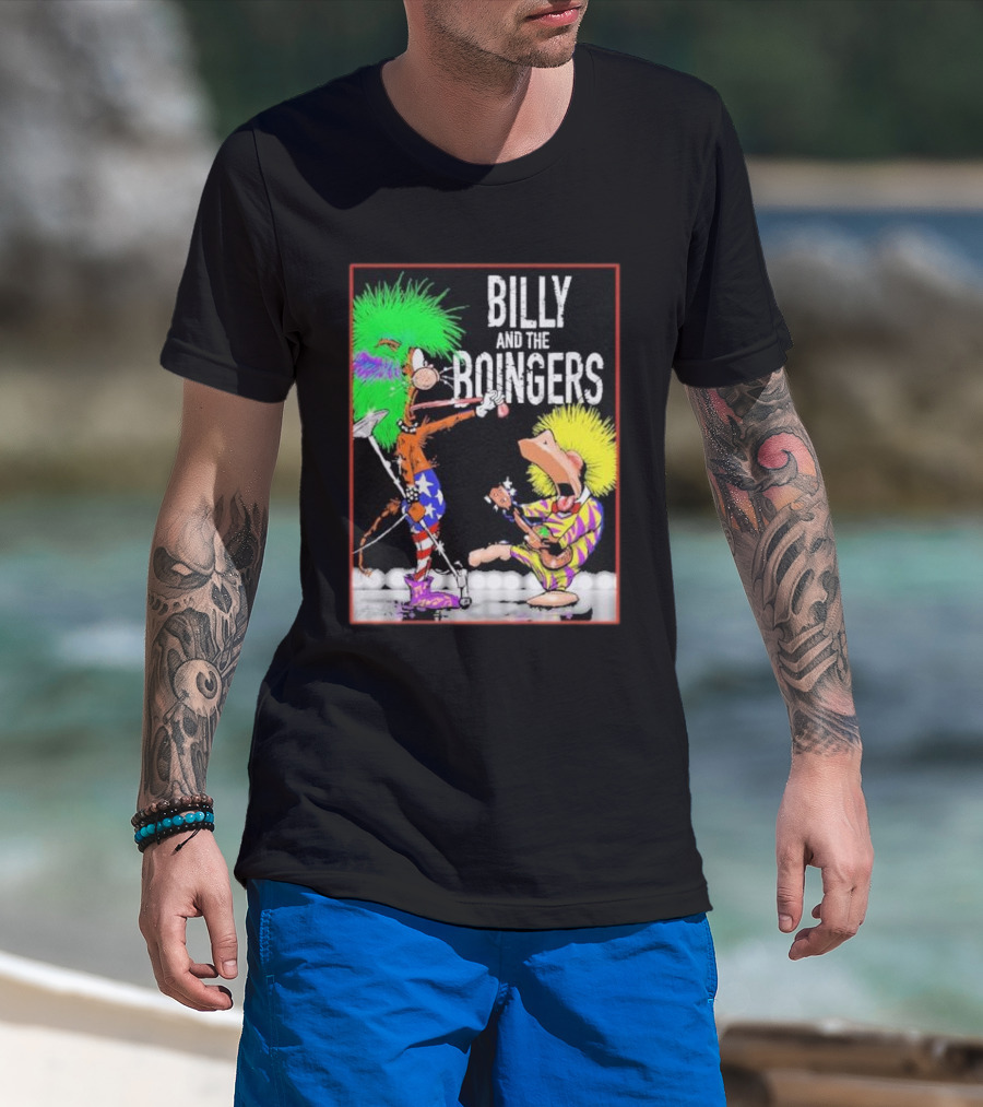 Billy And The Boingers Celebrate Big Hair Era With Great Music Star Stripes And Colors T-Shirt